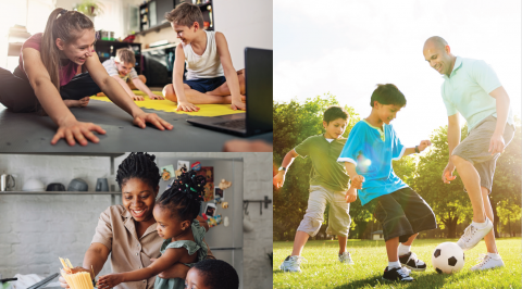 Collage of images showing healthy behaviors